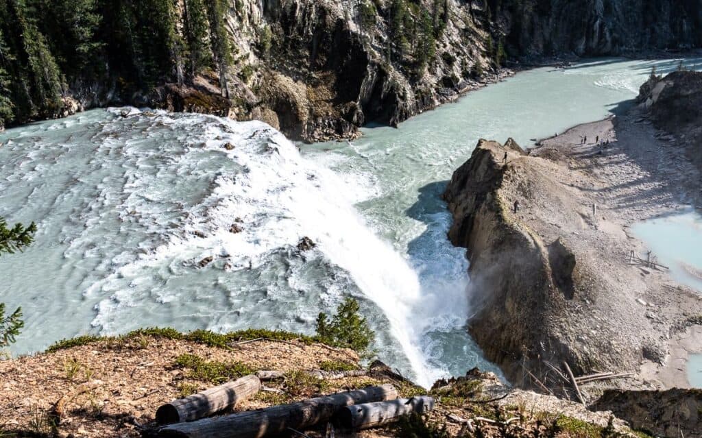 Wapta Falls is one wide waterfall on the Kicking Horse River