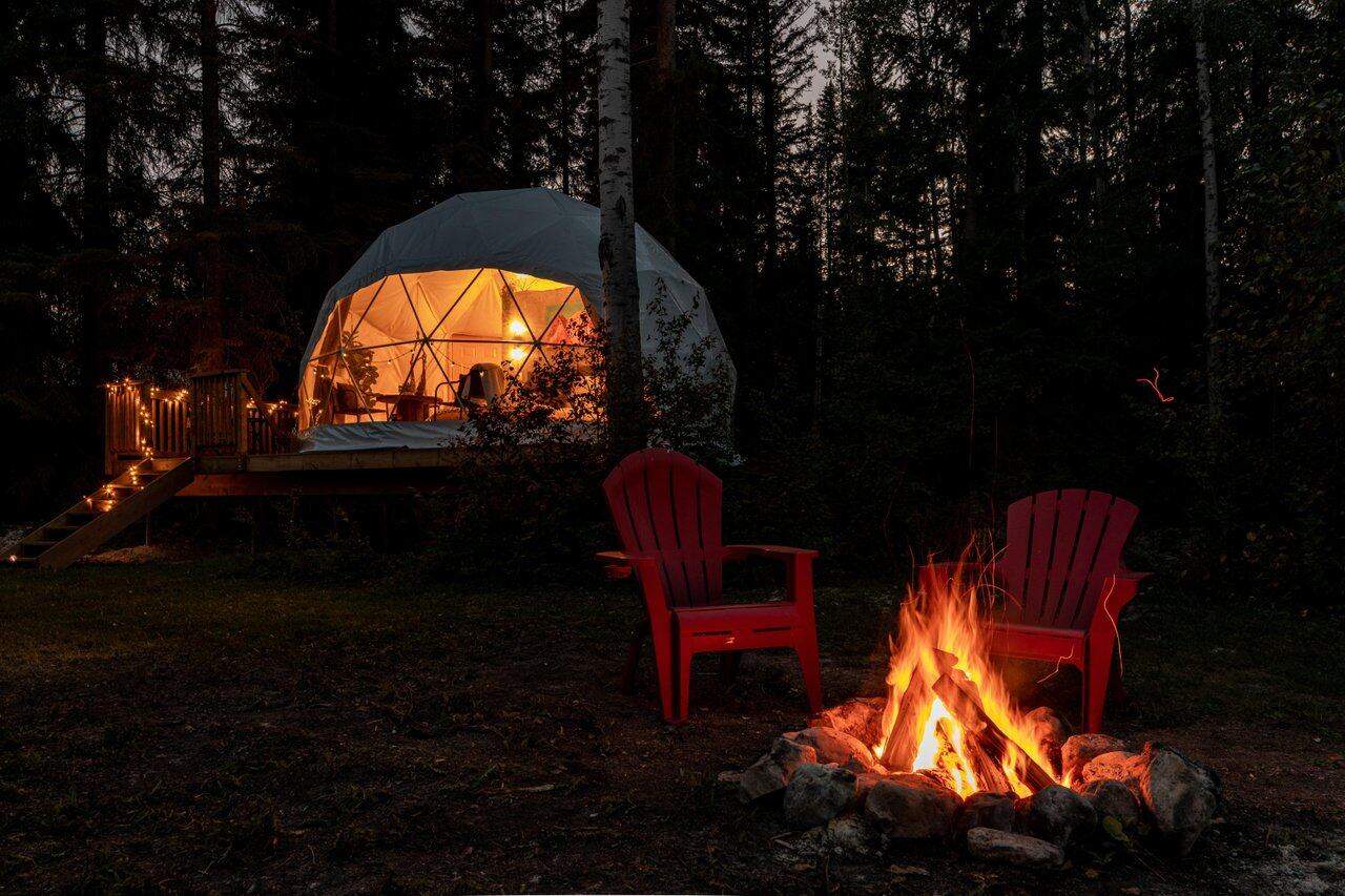 Geodesic dome at Blaeberry Base -